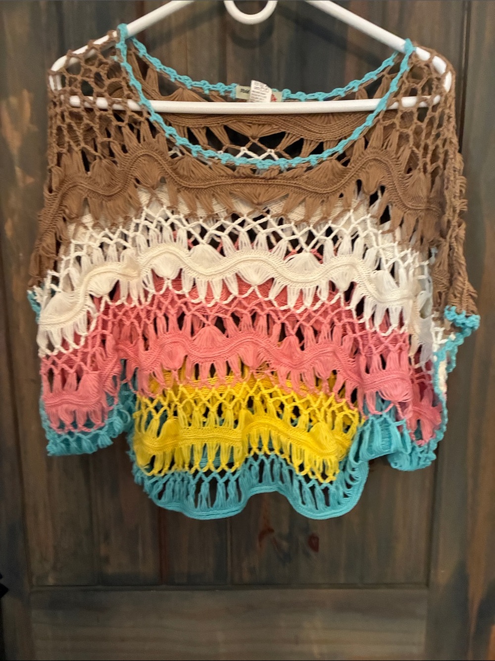 Vivid collection of NY Crochet BOHO cropped colorful Top